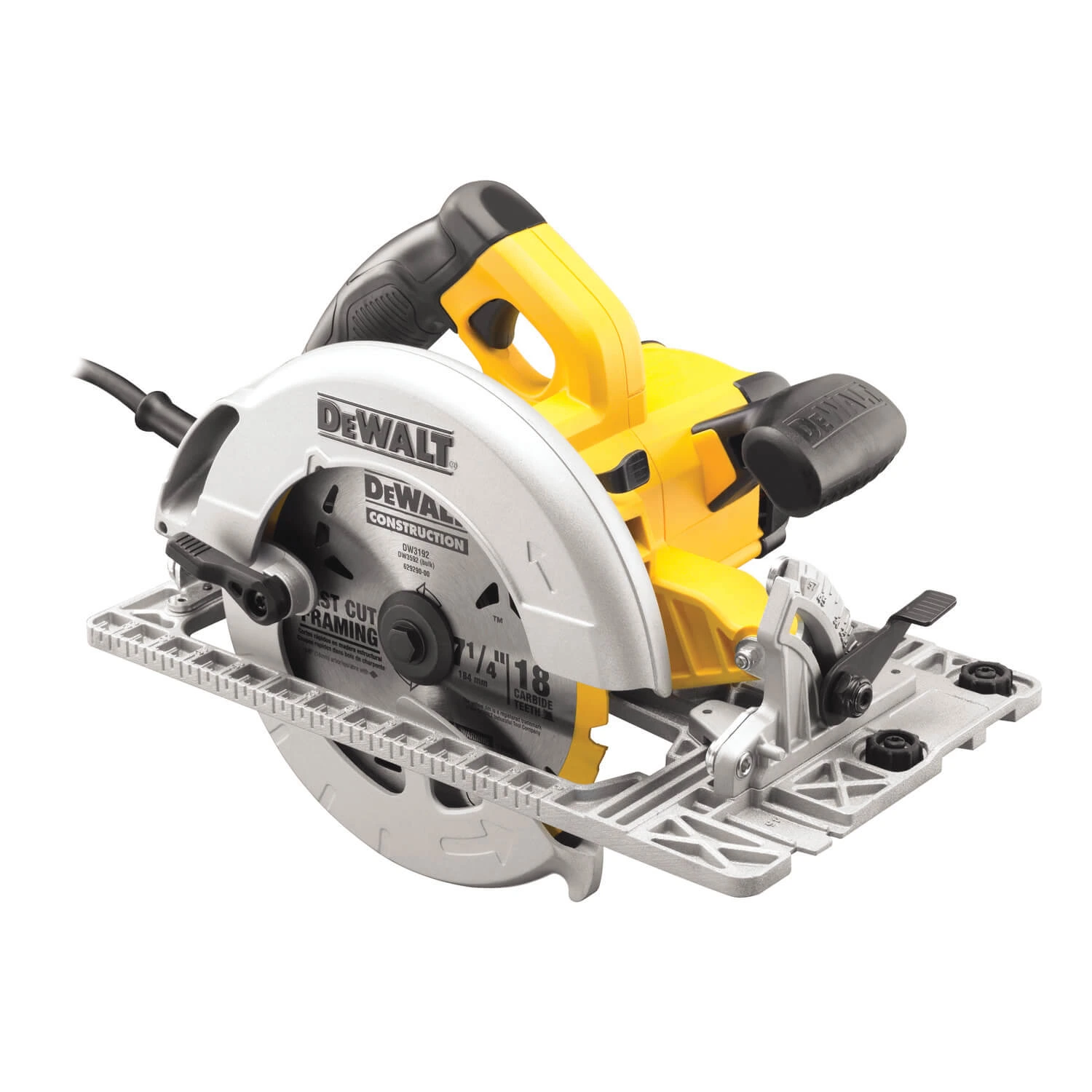 DeWALT DWE576K Пила циркулярная ручная, 1600Вт, диск 190х30 мм, пропил 61мм, параллельный упор, подо