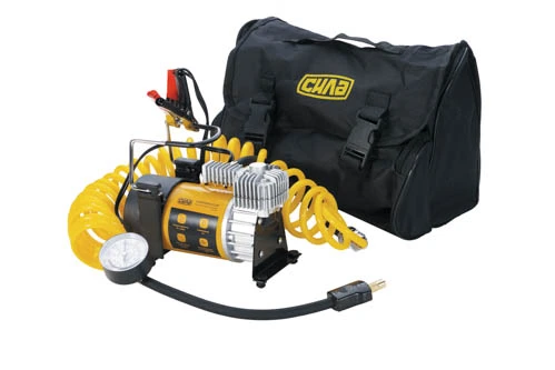 Компрессор автомобильный однопоршневой (37л/мин; 10Атм; 15А) (витой шланг) СИЛА