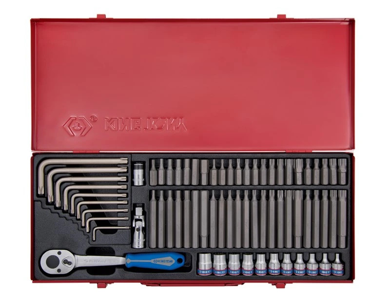 KING TONY Набор вставок (бит) 3/8", TORX, SPLINE, HEX, 69 предметов | 5169PR