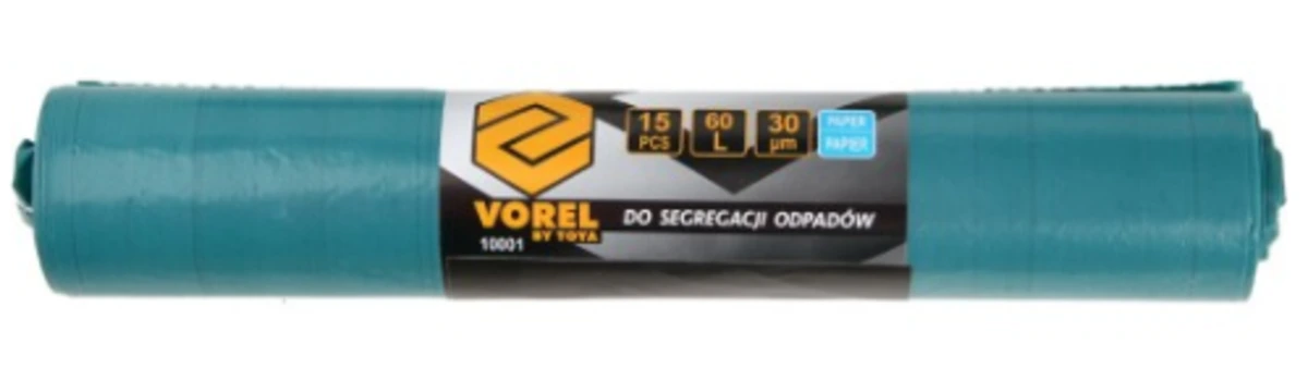 VOREL Торбинки для паперових відходів , 60 л. 15 шт  | 10001