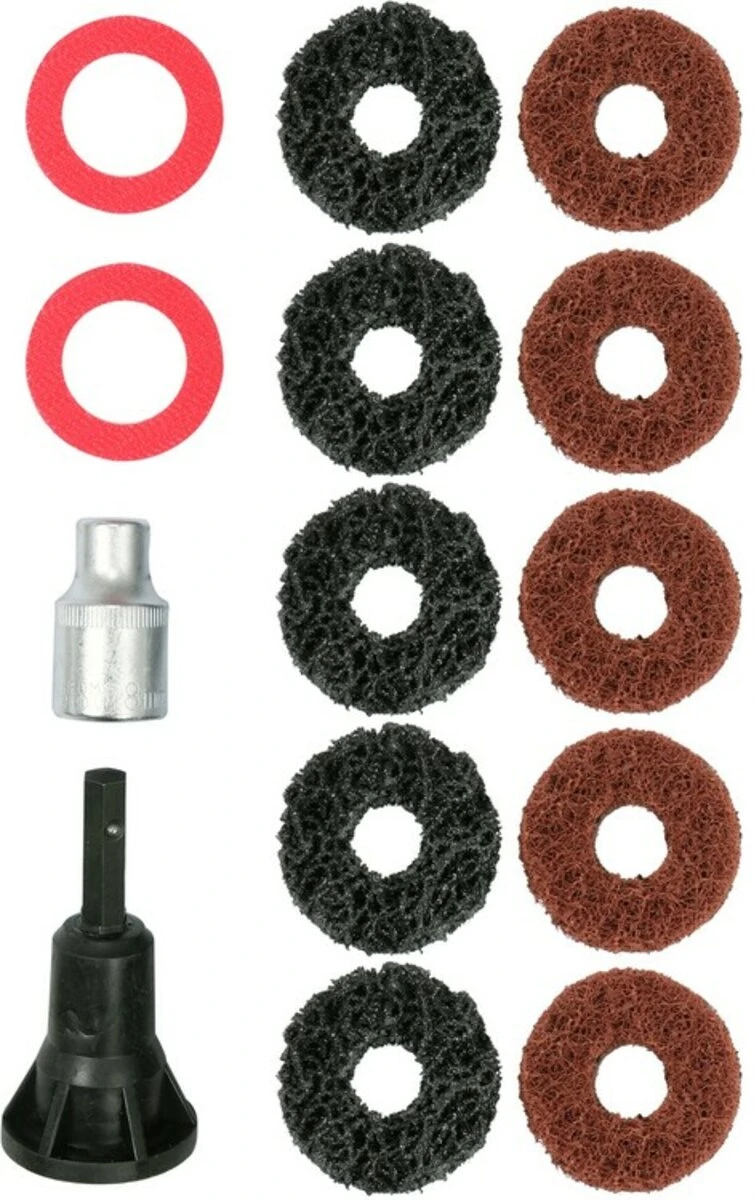 YATO Шайби абразивні для очистки штифтів ступиць YATO з обладунками 1/2", 14 елем.  | YT-25384