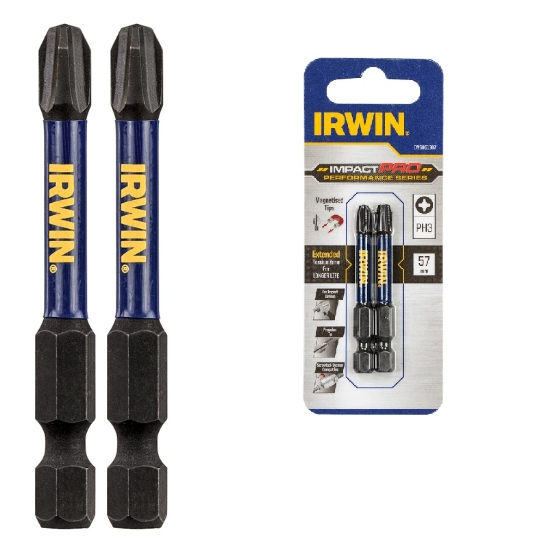 IRWIN Бита IMPACT PRO 1/4"/57мм PH3 2шт, | IW6061307