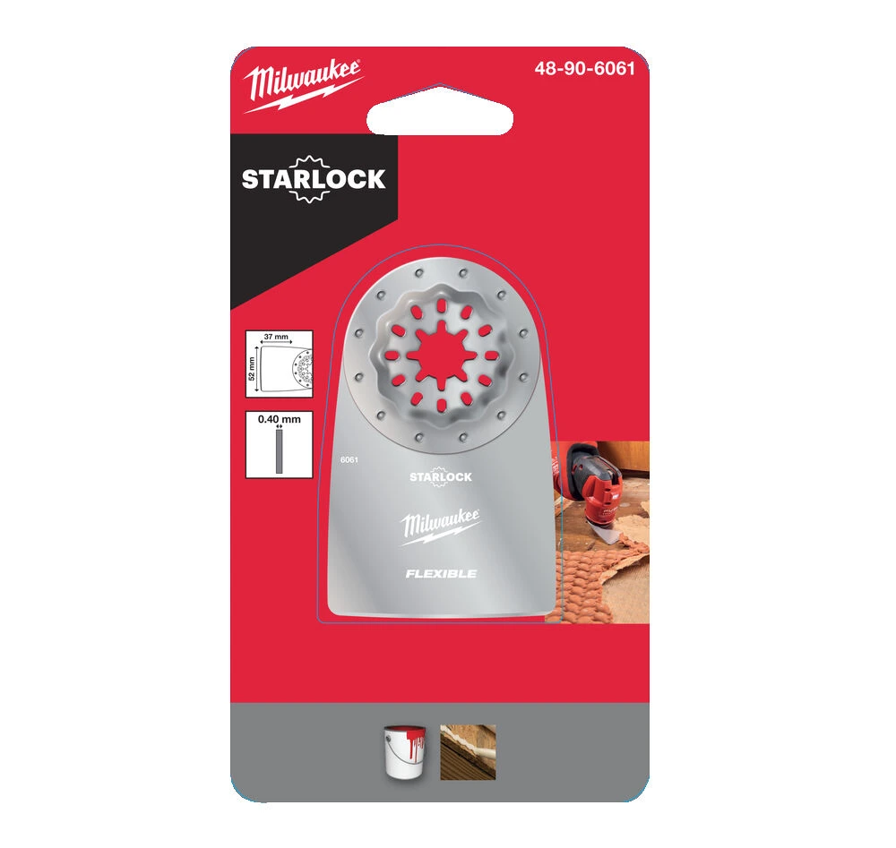 MILWAUKEE Полотно/шкребок гнучкий STARLOCKдля б/функціонального інструмента, 52x37мм | 48906061