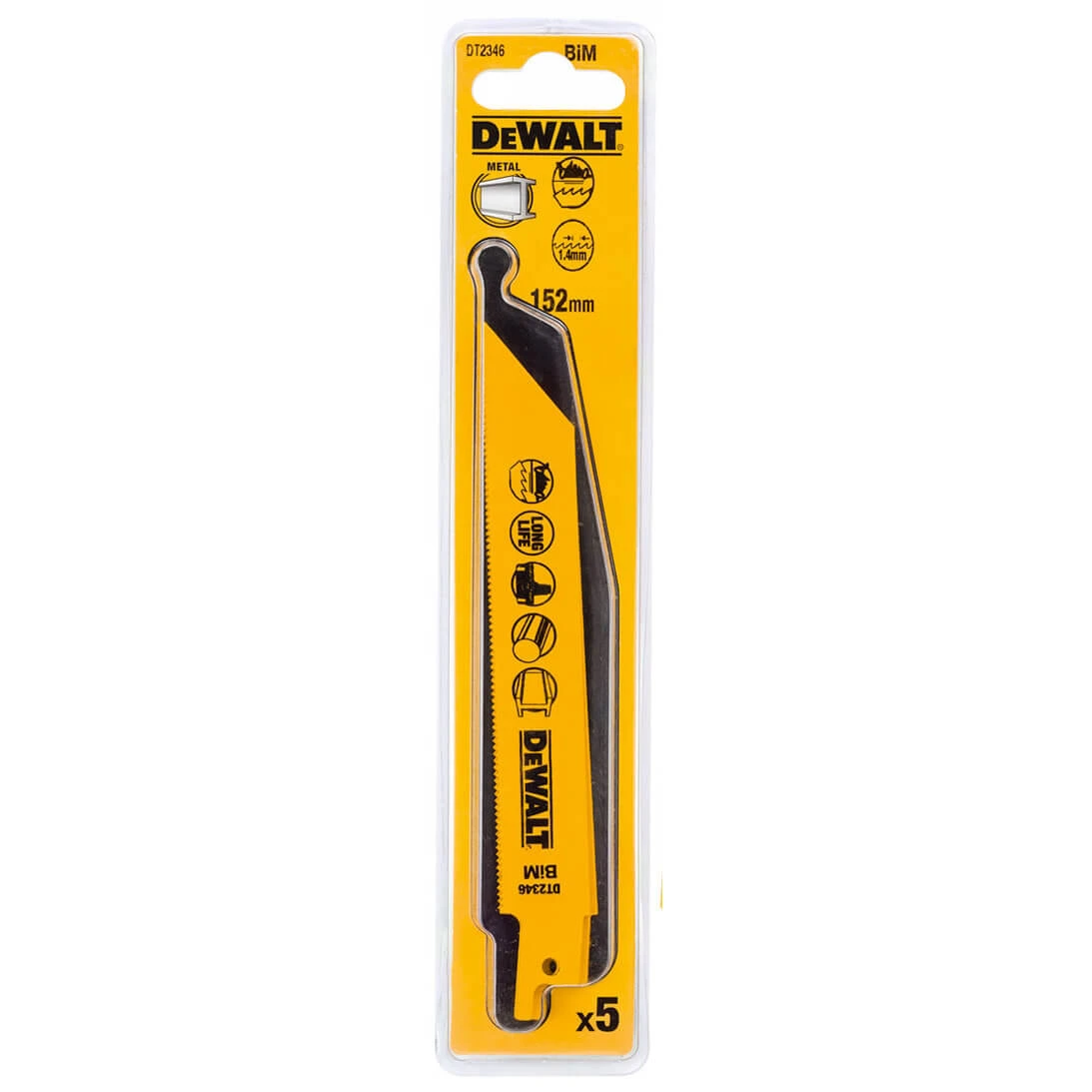 DeWalt DT2346 Пильное полотно по металлу L=152мм, 1,4 мм , 5 шт BI-METAL