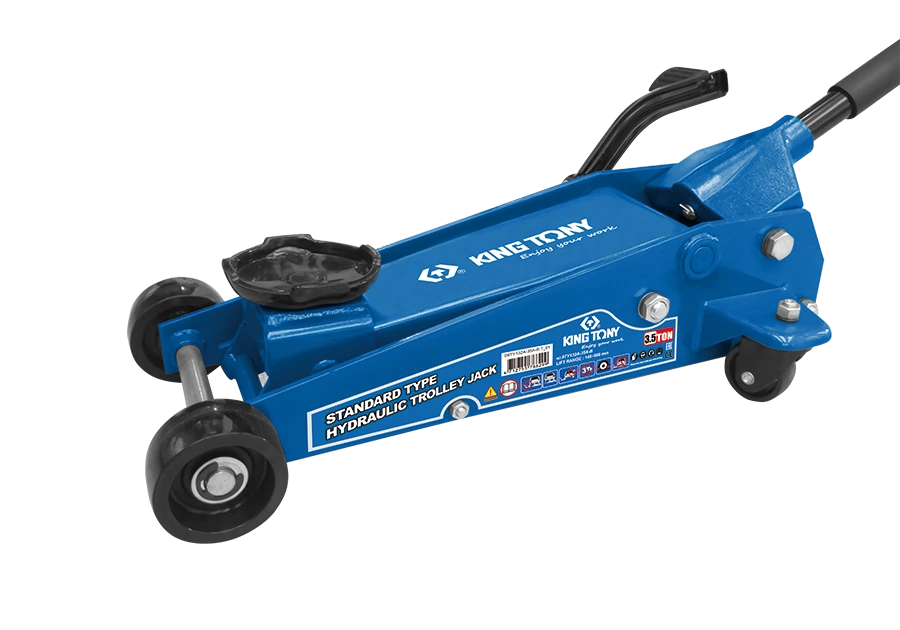 KING TONY Домкрат подкатной профессиональный 3,5т с педалью (145-500мм) | 9TY132A-35A-B