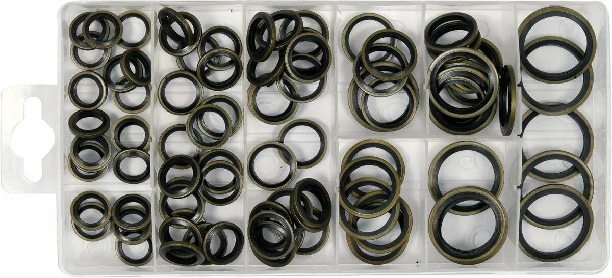 YATO Шайби сталево-гумові YATO: Ø= 10- 24 мм, 90 шт  | YT-068581