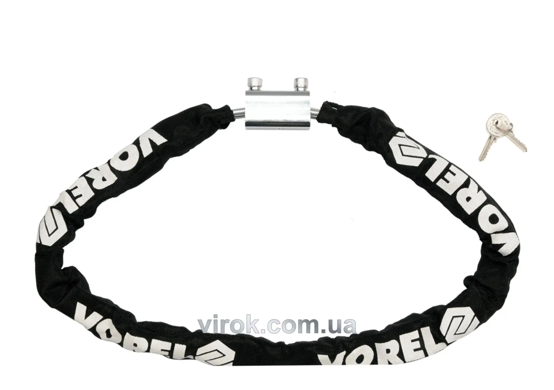 VOREL Замок велосипедний ланцюговий : Ø= 7 мм x 1200 мм. на ключ  | 77881