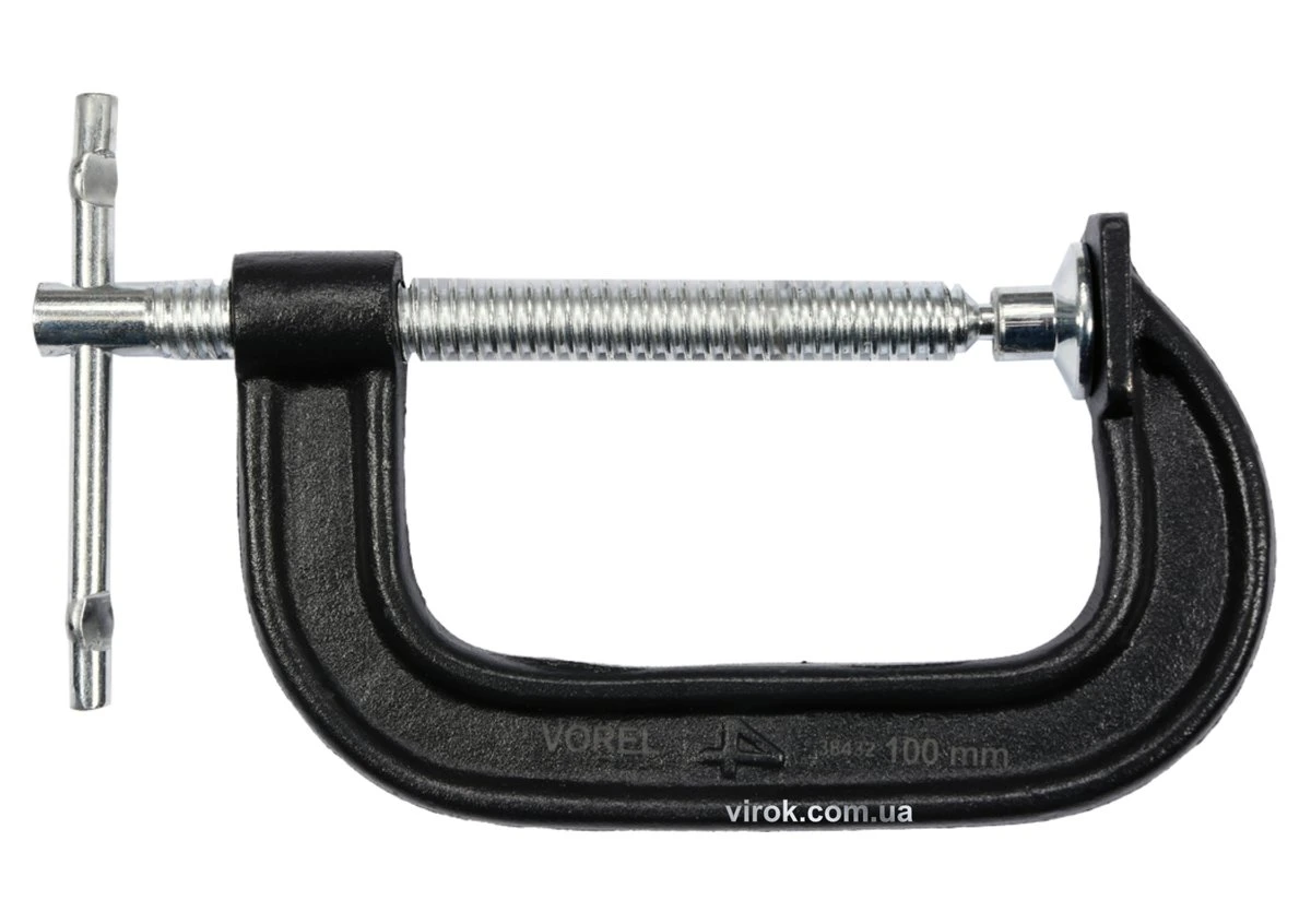 VOREL Струбцина з гвинтовим затиском "G" подібна ; l= 100 мм  | 38432