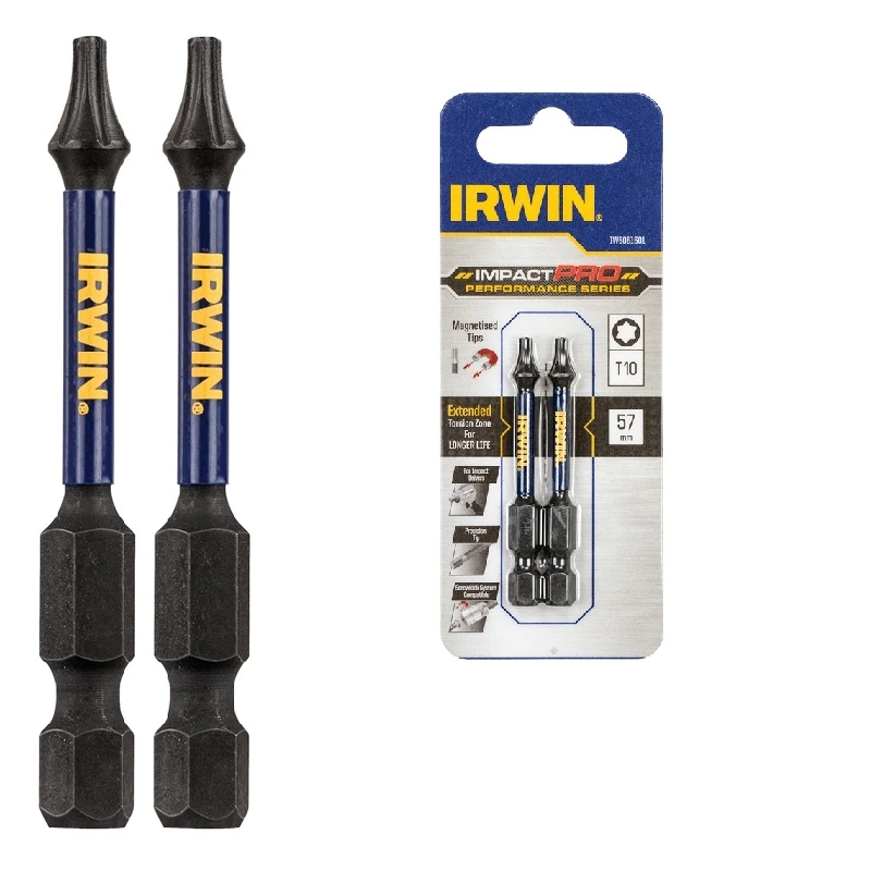 IRWIN Бита IMPACT PRO 1/4"/57мм TX10 2шт, | IW6061601