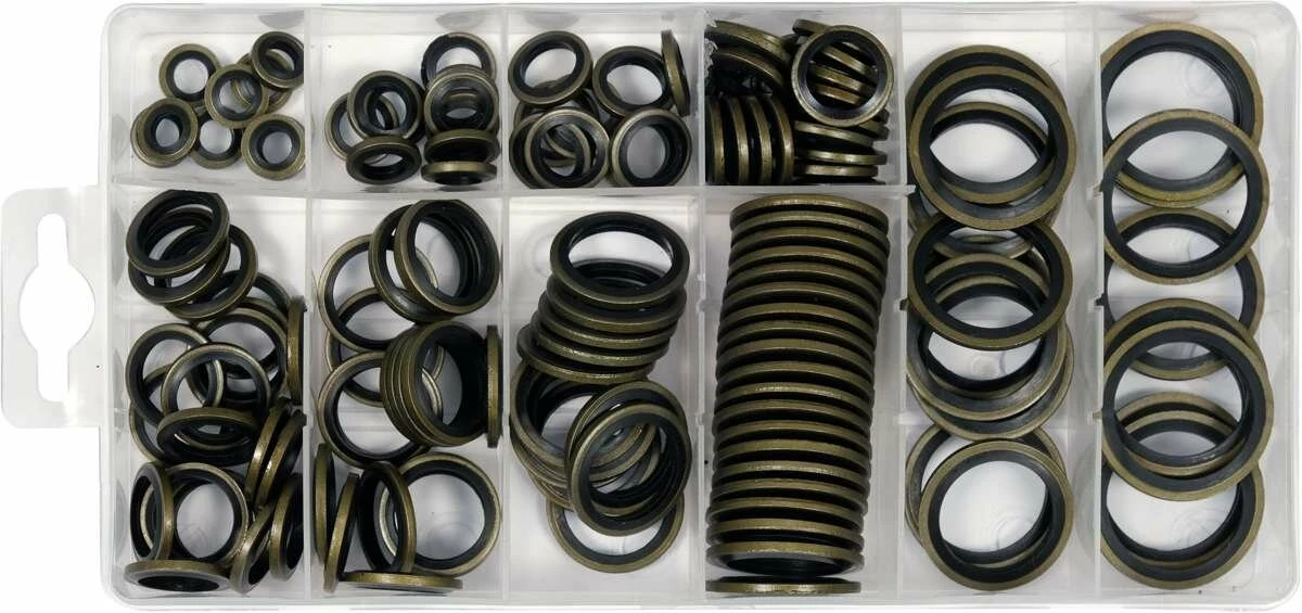 YATO Шайби сталево-гумові YATO: Ø= 6- 24 мм, 150 шт  | YT-068582