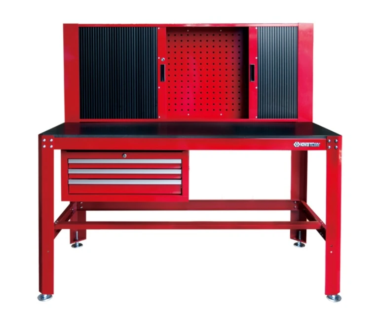 KING TONY Верстак слесарный 3 полки выдвижных, наверсных шкаф, | 87512