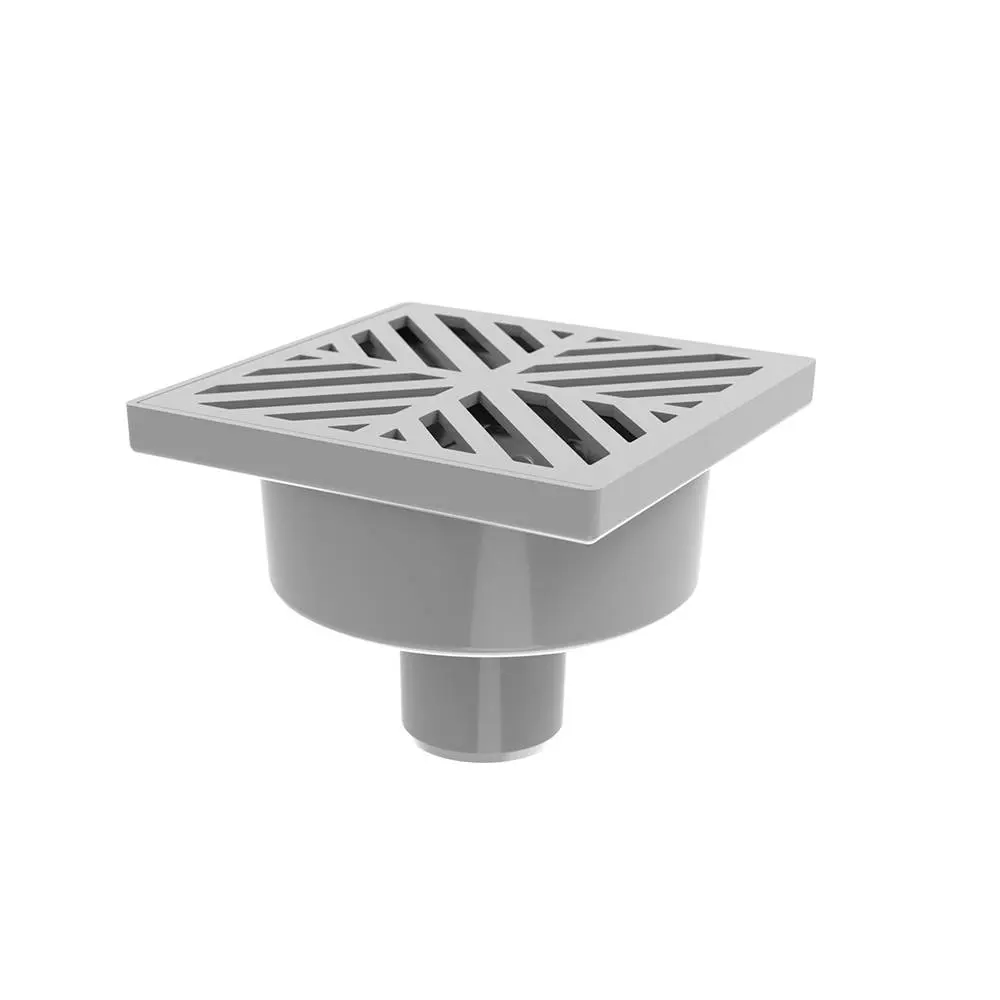 Трап душовий з пласт.решіткою 150х150мм, вертик.випуск 50мм, мокрий гідрозатвор Fonte | 77-476