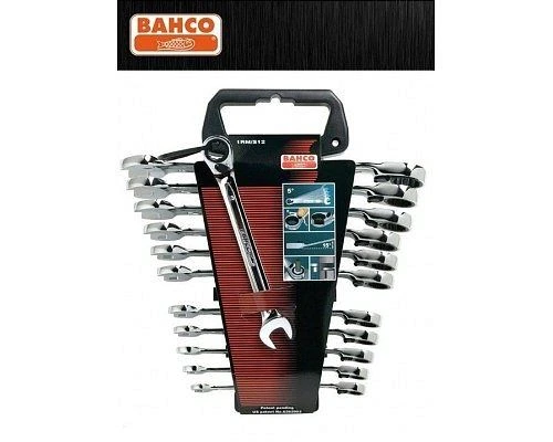 BAHCO 1RM\S12 Набор комбинированных ключей с храповым механизмом 8-19мм (12шт).
