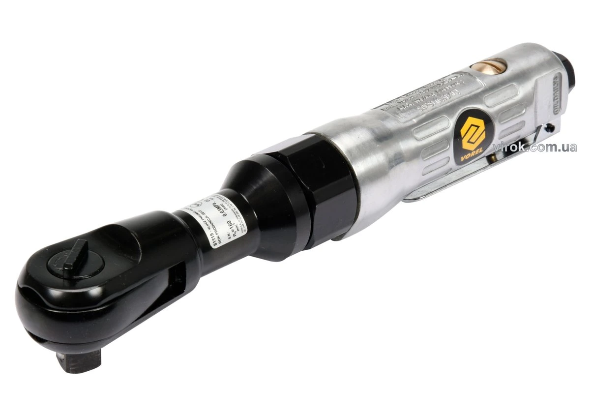 VOREL Тріщатка пневматична : квадрат 1/2", 69 Нм, тиск- 6.3 бар, спож.-113 л/хв  | 81119