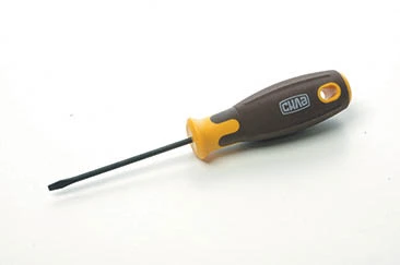 Отвертка шлицевая композитная рукоятка CrV SL3x75мм (плоская) (вороненная) СИЛА