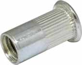 Гайка-заклепка круглая плоская головка с насечкой M10-L (основа 4,0-6,5 мм.)