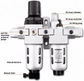 GROZ Фильтр-регулятор для подачи масла с измерителем давления FRCLM156334-S/WG
