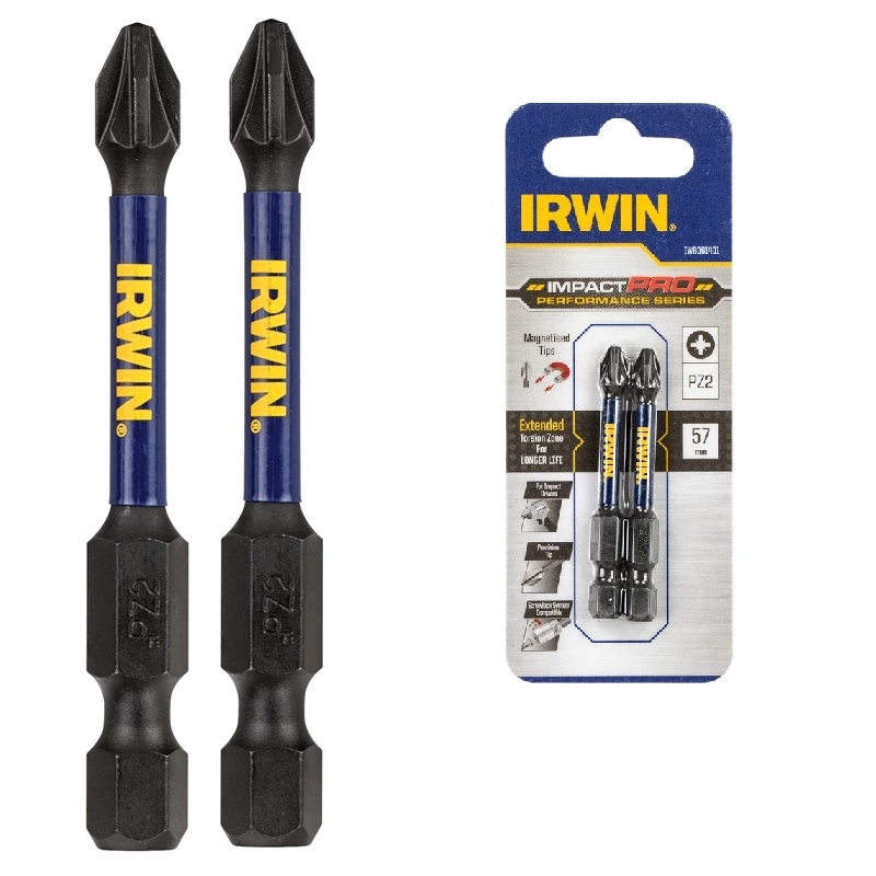 IRWIN Бита IMPACT PRO 1/4"/57мм PZ1 2шт, | IW6061413