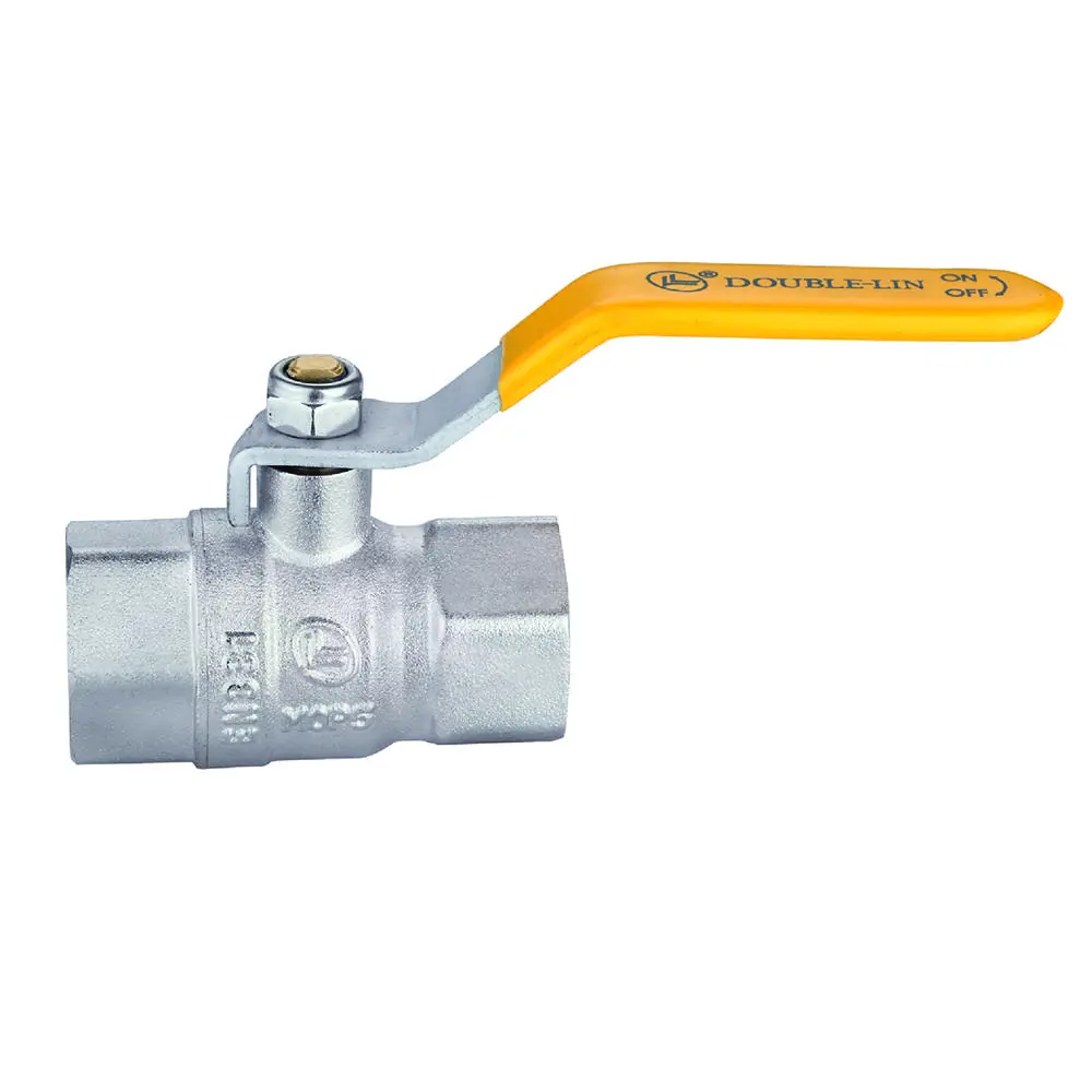 Кран латунний шаровий газовий 1 різьба В/В ручка Double-lin | 78-142