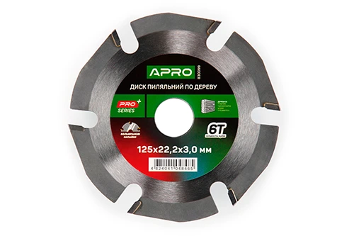 Диск пильный по дереву с твердосплавными напайками 125х22.2мм 6Т APRO