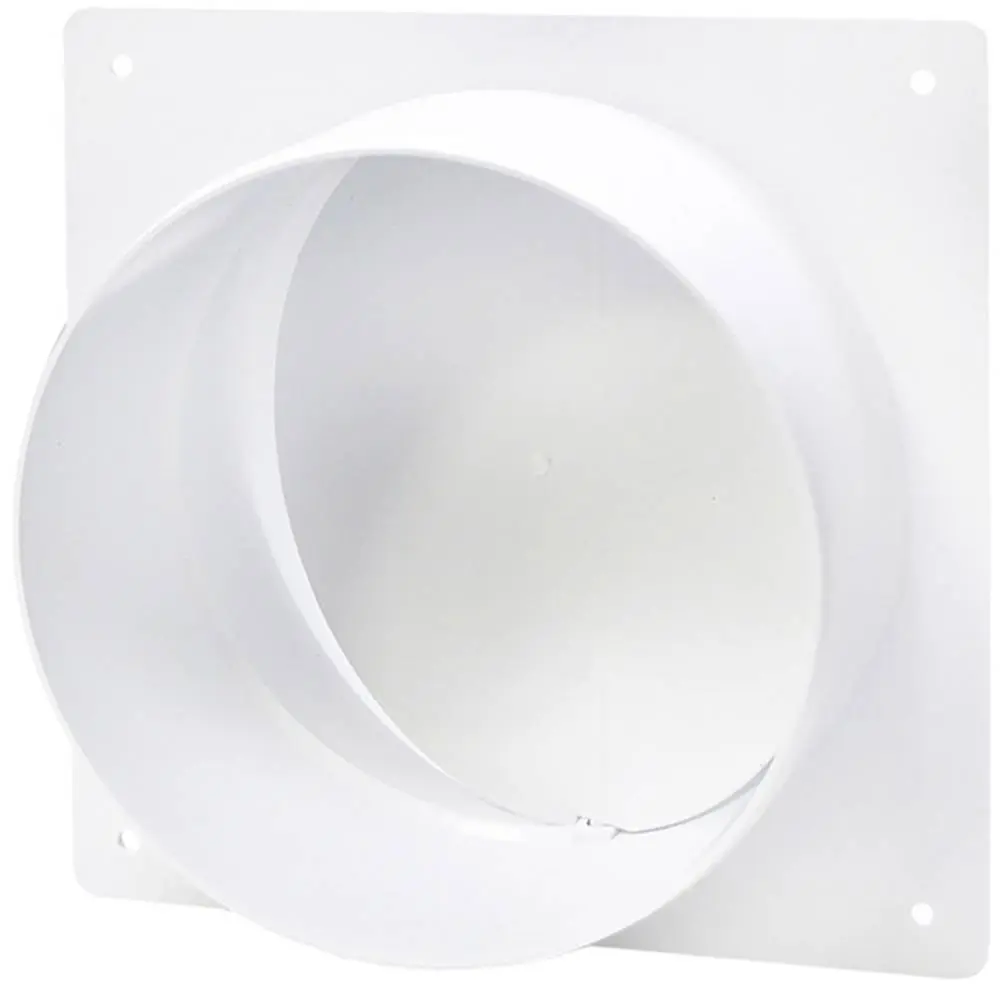 Зєднувач круглих каналів зі зворотнім клапаном, d 100 мм, з накладною пластиною 150х150 мм Air