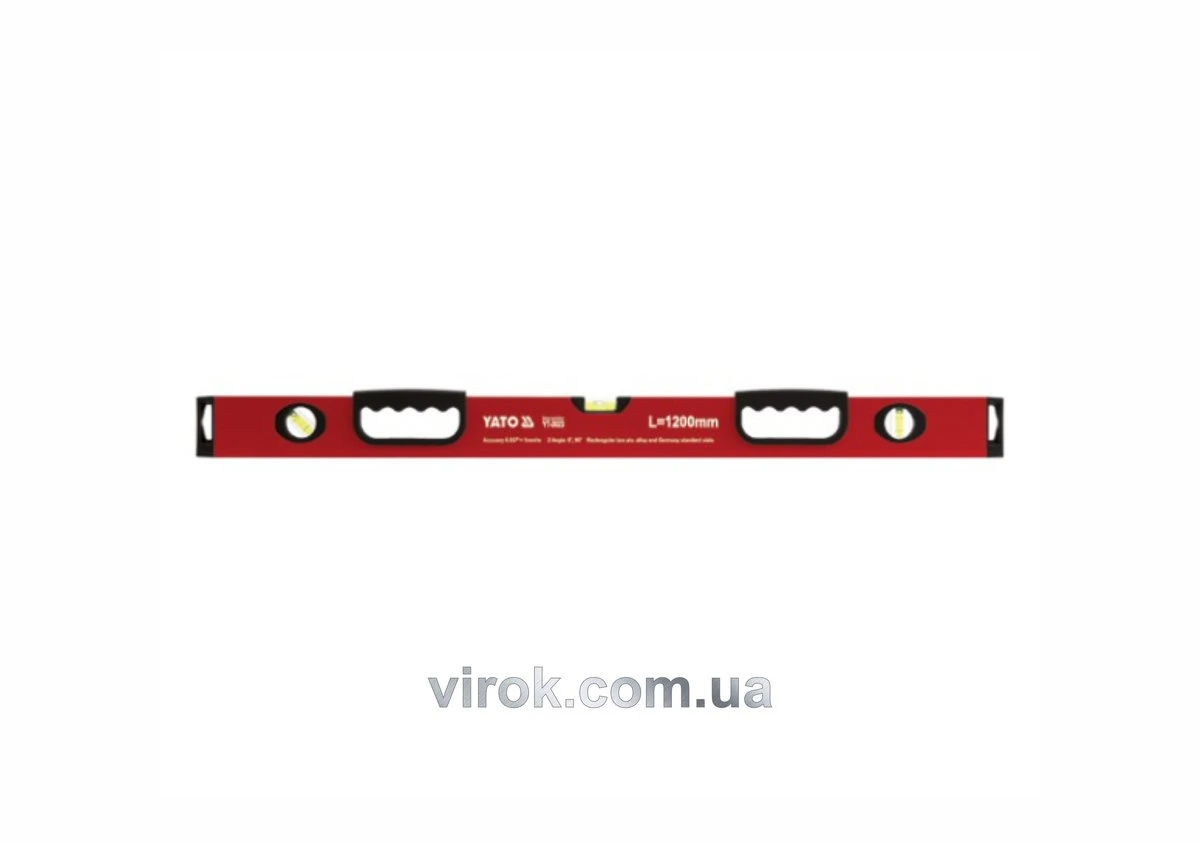 YATO Рівень алюмінієвий YATO : L= 120 см, 3 капсули, 2 ручки  | YT-3025