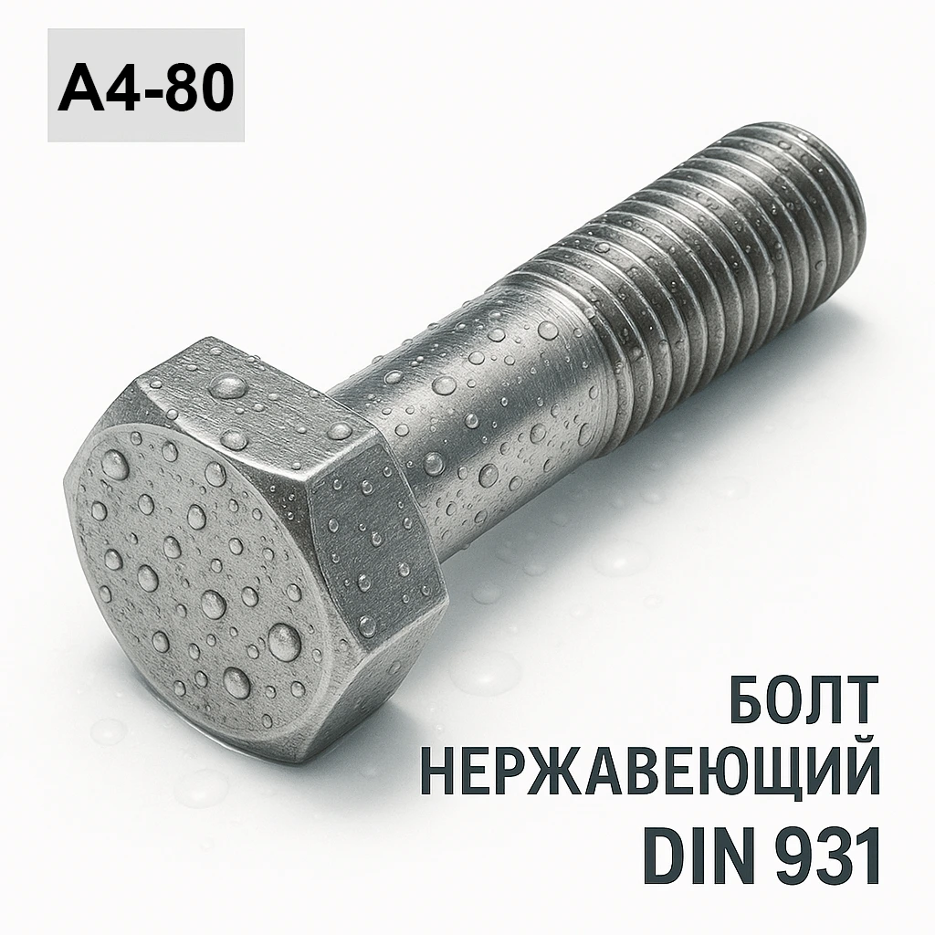 Болт DIN 931 M10x100 A4-80