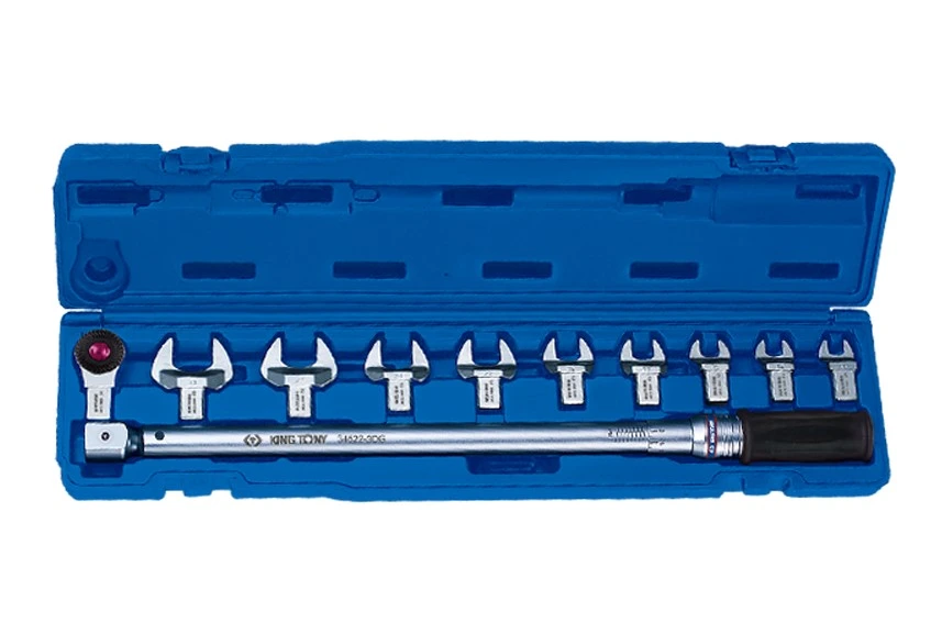 KING TONY Ключ динамометрический в наборе с насадками 14*18MM 20~100 Nm набор 11 предметов | 345201D