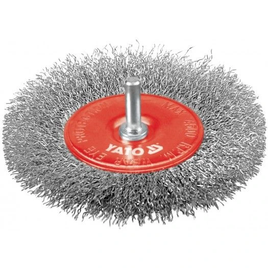 YATO Щітка - крацовка YATO ПЛОСКА Ø=100 мм зі шпинделем. сталь  | YT-4758