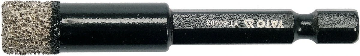 YATO Свердло з алмазним пругом YATO, Ø= 10 мм, l= 65/10 мм, з 6-гран. шпинделем- 1/4"  | YT-60403