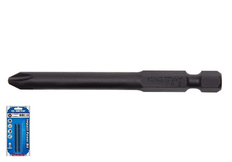 KING TONY Бита 1/4" магнитная ударная PH1*150MM комплект 2шт | 711501P-S1