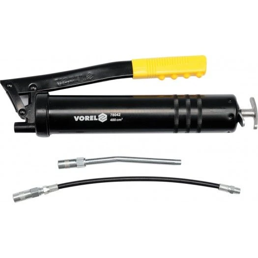 VOREL Шприц мастильний , V= 400 см³, 41-69 MPa з гнучкою і жорсткою трубками  | 78042