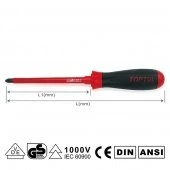 TOPTUL Отвертка крестовая PH1 x 100mm изолированная (1000V) FBEB0110