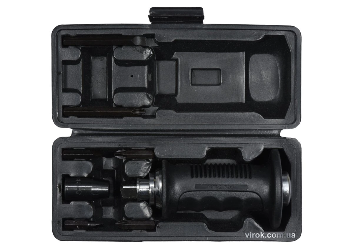 YATO Викрутка реверсивна ударна YATO : L= 175, тріщатка, 6 насадок, CrV  | YT-28003