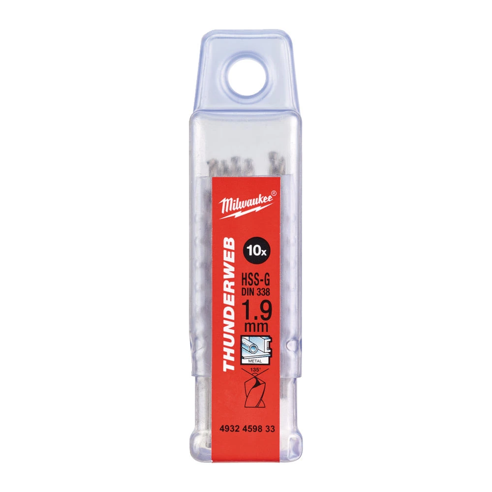 MILWAUKEE Свердло по металу THUNDERWEB HSS-GDIN338, Ø1,9х46мм, (10шт) | 4932459833