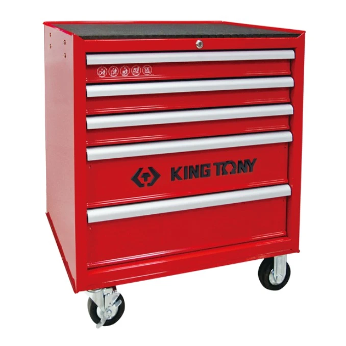 KING TONY Тумба инструментальная под верстак 5 полочная большая красная 4" | 87431-5BE