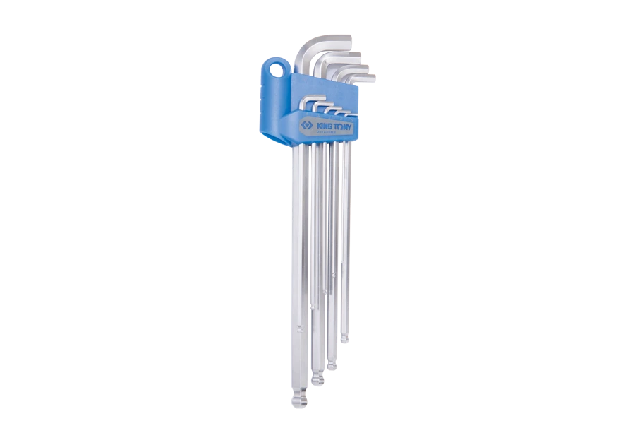 KING TONY Набор шестигранников 9 ед. экстра КОРОТКИХ Г-обр. с шар. 1,5-10 | 201A09MR