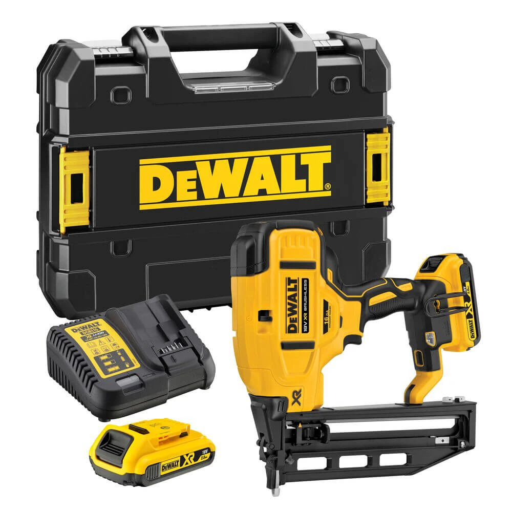 Пістолет цвяхозабивний акумуляторний безщітковий фінішний DeWALT, 18В XR Li-Ion 2 Аг, діаметр/довжин