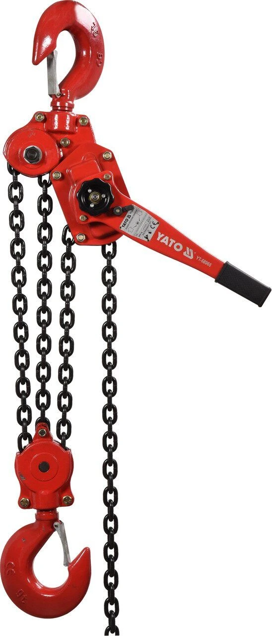YATO Лебідка ланцюгова ручна YATO : з дотягувачем, H= 1.5 м, F= 9 т (DW) | YT-58968