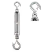 Талреп крюк-крюк с пружинным фиксатором, открытая муфта, нержавеющая сталь А4 (AISI 316) | 814932