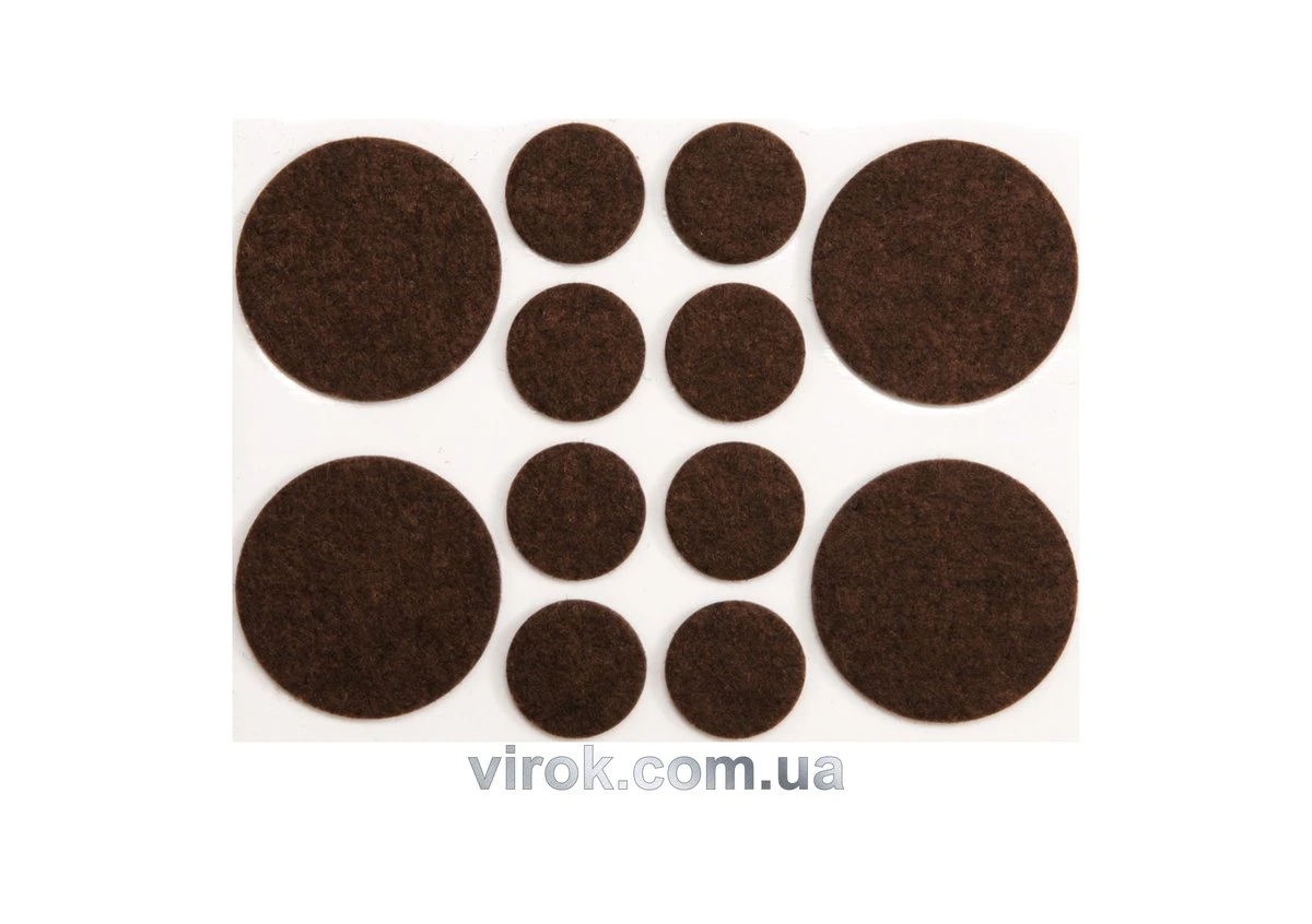 VOREL Протектор самоклеючий повстяний , 20,38мм, набір 12шт.  | 74858