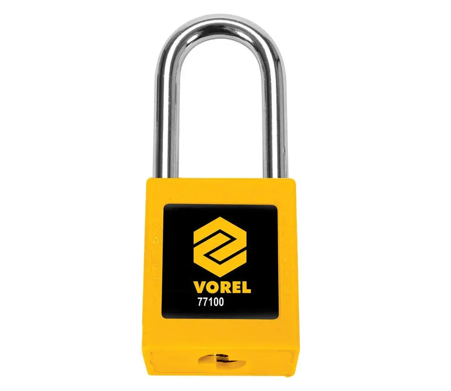 VOREL Замок навісний з дугою Ø= 6 мм, h= 38 мм, 2 ключі, корпус покритий нейлоном- 40х20хм45 мм  | 7