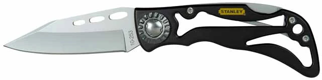 STANLEY 0-10-253 Нож раскладной 173мм карманный, серия Skeleton, титановое покрытие 