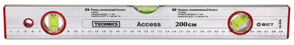14-016 Уровень алюминиевый Access, 3 глаз., 200 см