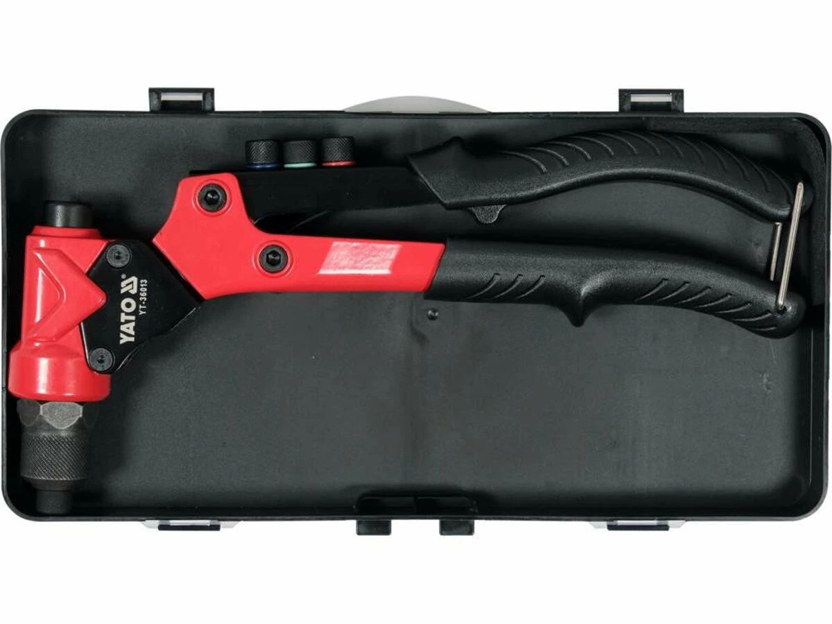 YATO Заклепочник YATO з обертовою головкою l=275мм, для нітів Ø=2,4; 3,2; 4,0; 4,8мм, нітогайок М3-М