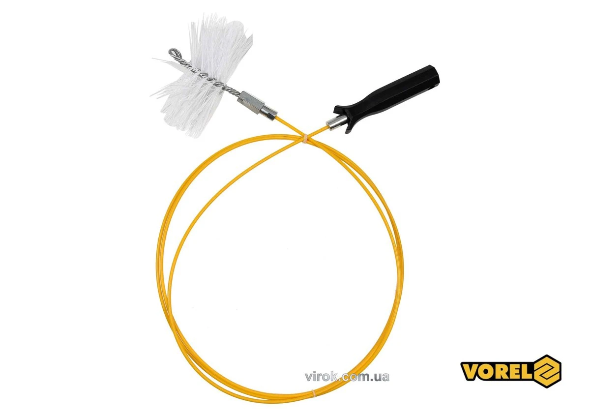VOREL Дріт для очищення димарів : Ø= 6 мм, l= 3 м, з йоржем Ø=150 мм, l= 80 мм, різьба M12  | 72955