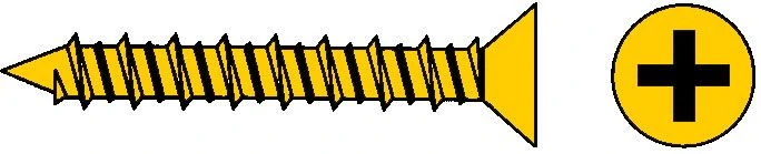 Шуруп желтый по пластику с двухзаходной резьбой Hilo 3,9х20