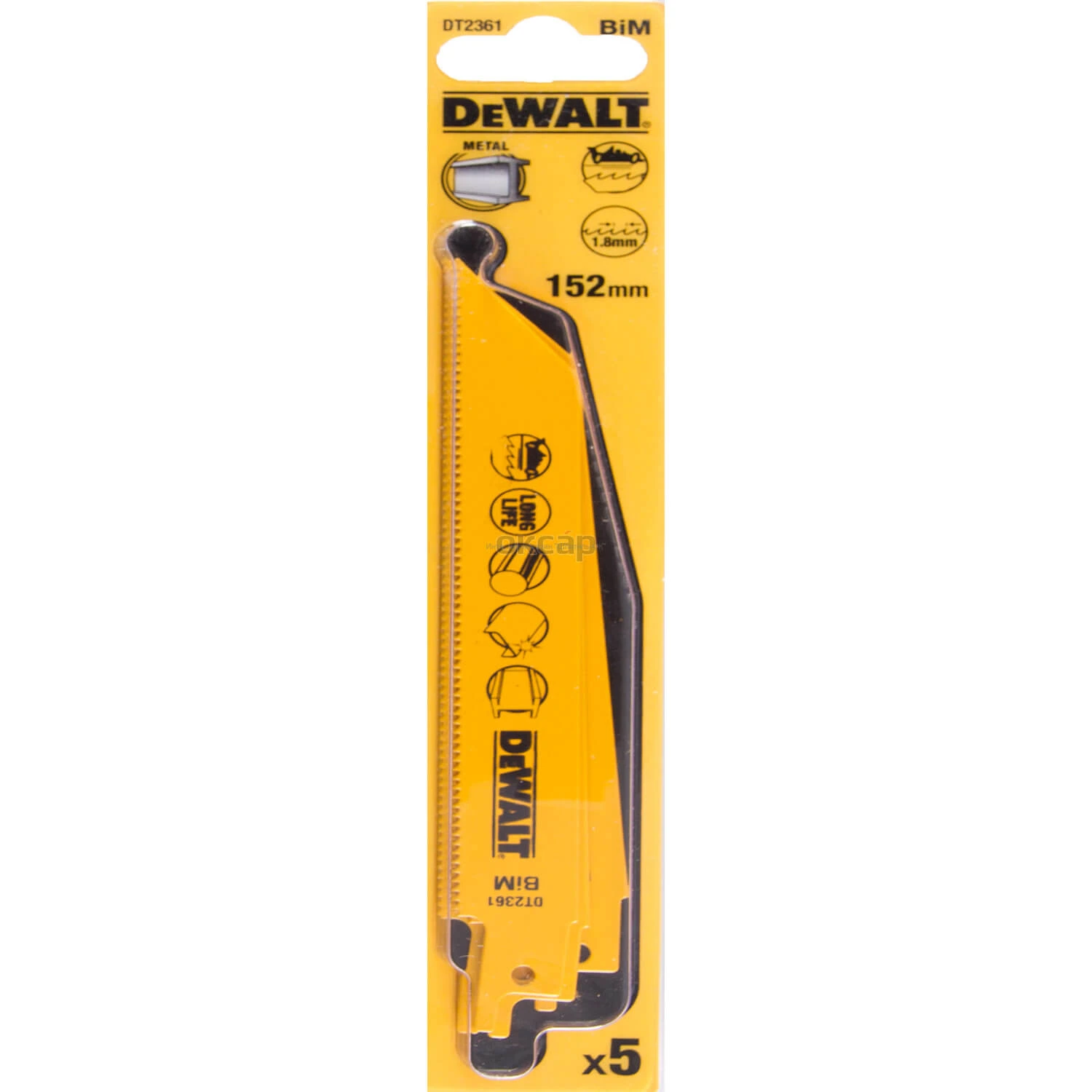 DeWALT Полотно пильное биметаллическое по металлу, быстрый рез, 152 мм, 14 TPI, 5 шт