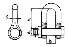 Скоба такелажная грузоподъемная прямая с болтом и гайкой G-2150 Скоба такелажная грузоподъемная прямая с болтом и гайкой G-2150