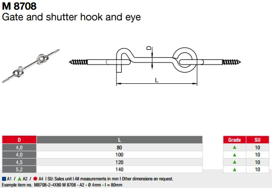 Gate and Shutter Hook and Eye Gate and Shutter Hook and Eye
